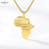 Africa Map Necklace