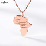 Africa Map Necklace