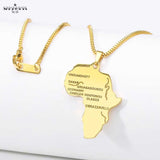 Africa Map Necklace