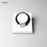 Black & Silver Beads Rebel Bracelet